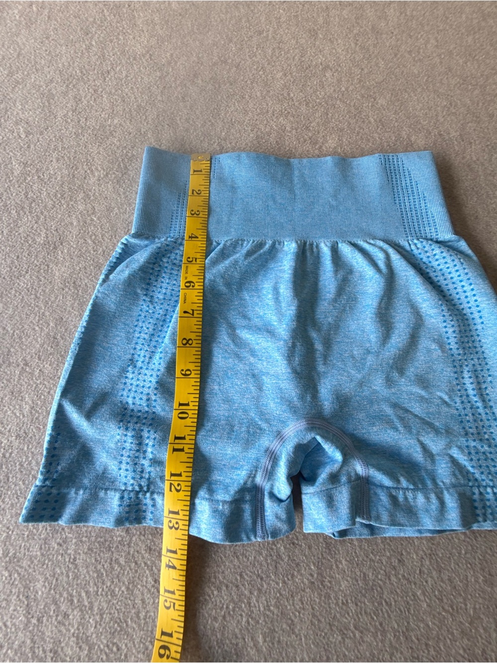 High-Waist Sculpting Athletic Shorts - Light Blue - Picture 2 of 5